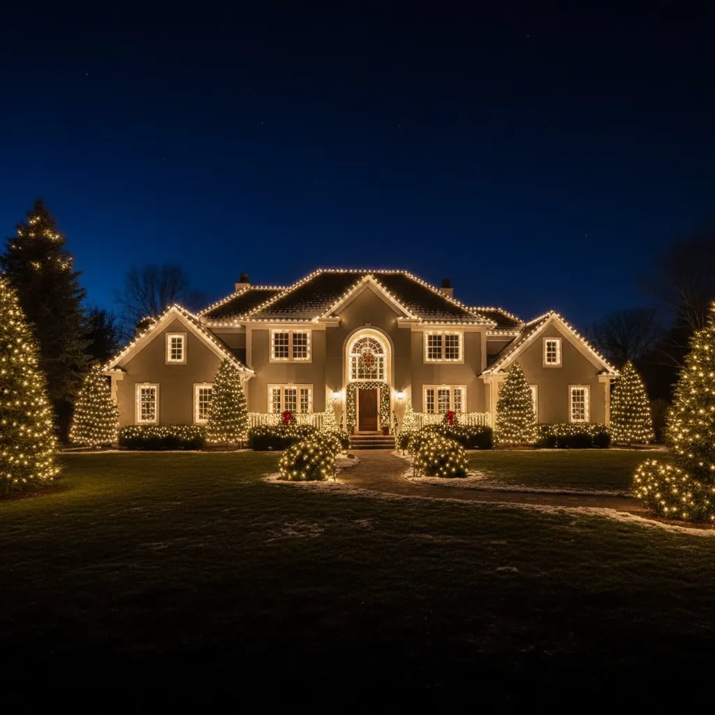 Golden glow with Christmas Lights