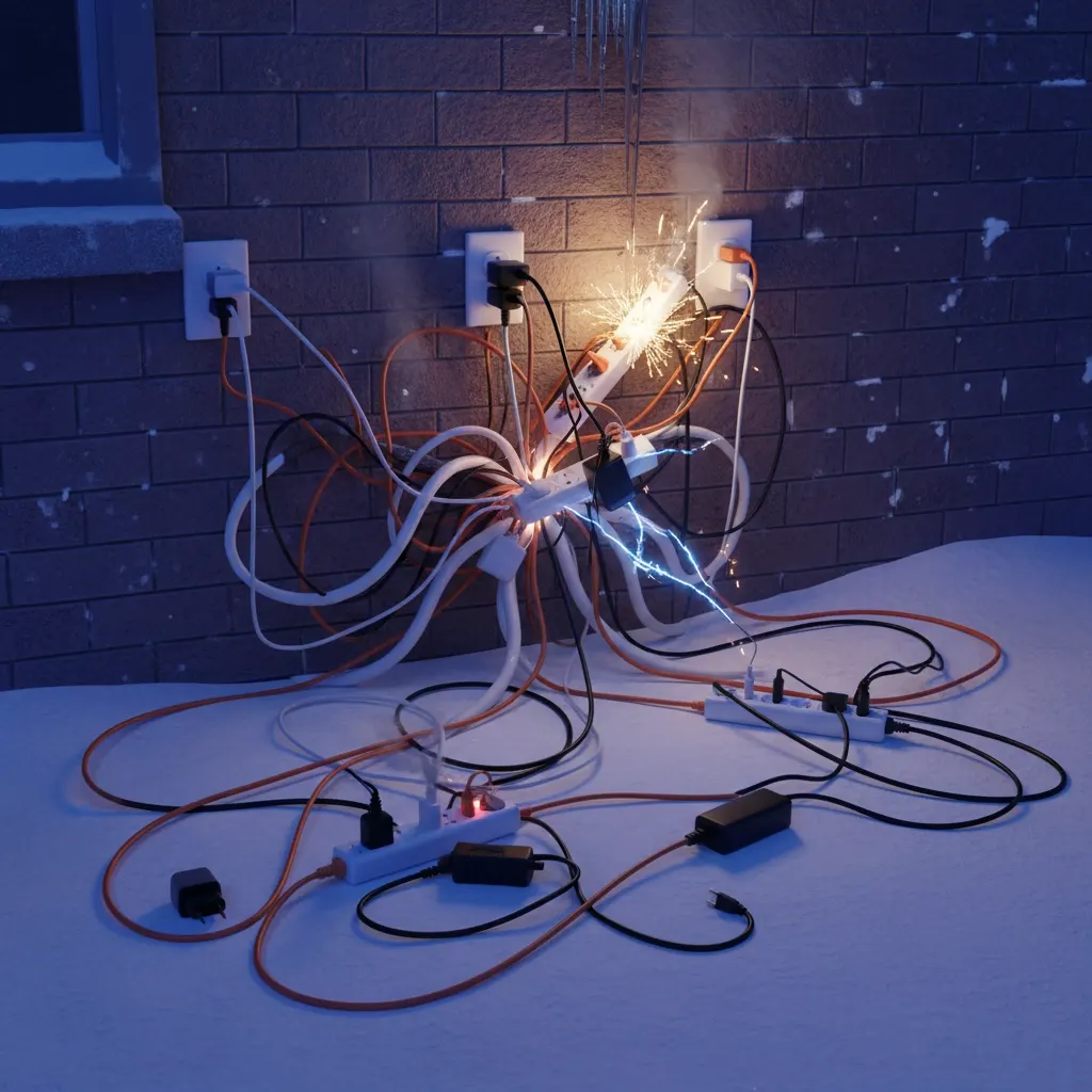 Tangled cords and wires can cause fire