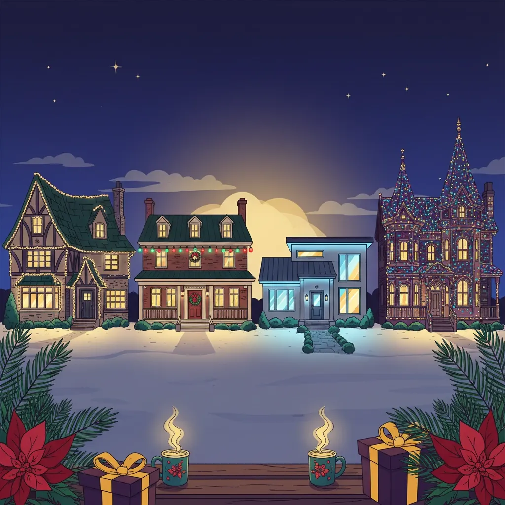 Different designs of holiday lights