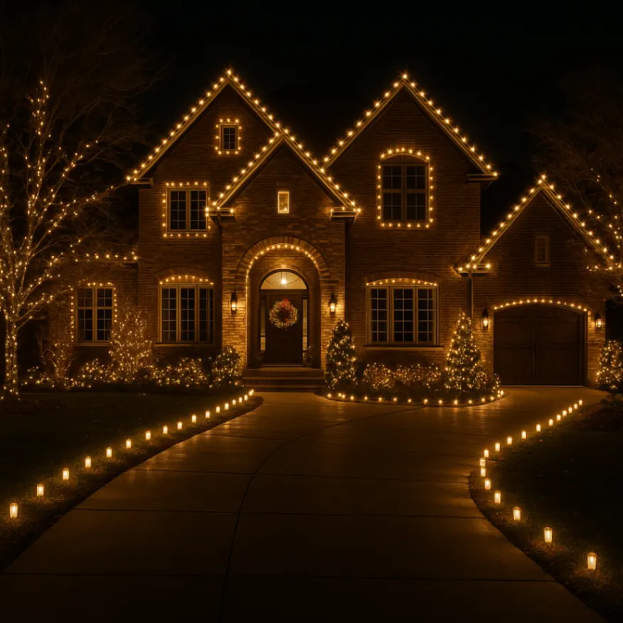 Elegant Holiday Lighting Installation