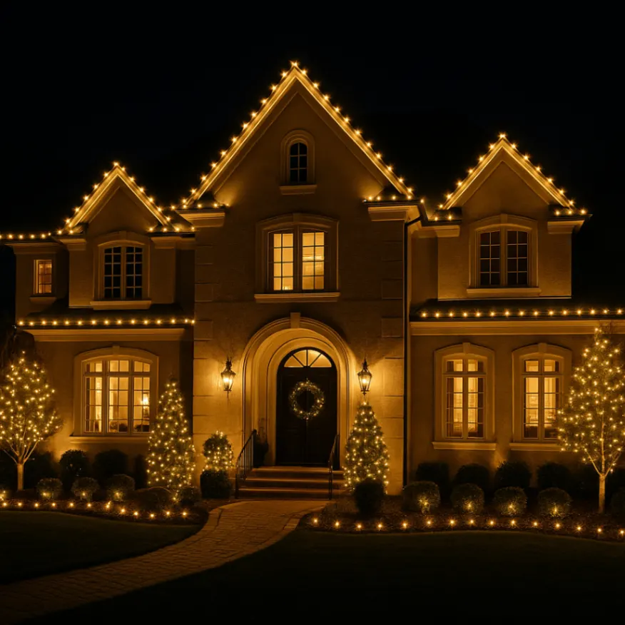Elegant Two-Story Home Holiday Display