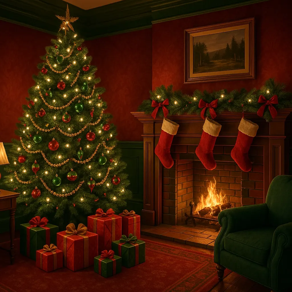 Christmas tree and light decor