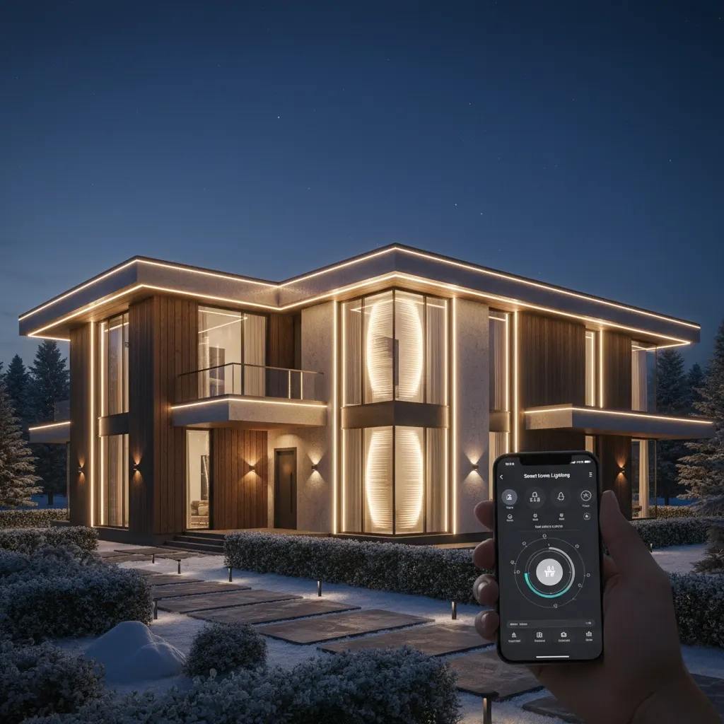 Residential Home with app controlled lights via mobile phone